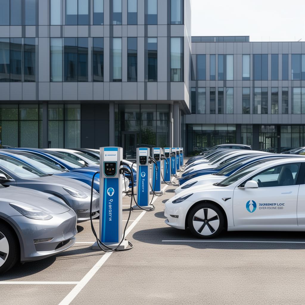 Parc de bornes de recharge entreprise installées par Lumëel