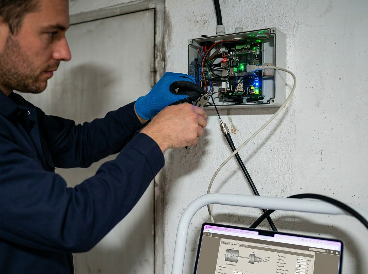 Technicien Lumëel en intervention de maintenance IRVE sur une borne de recharge