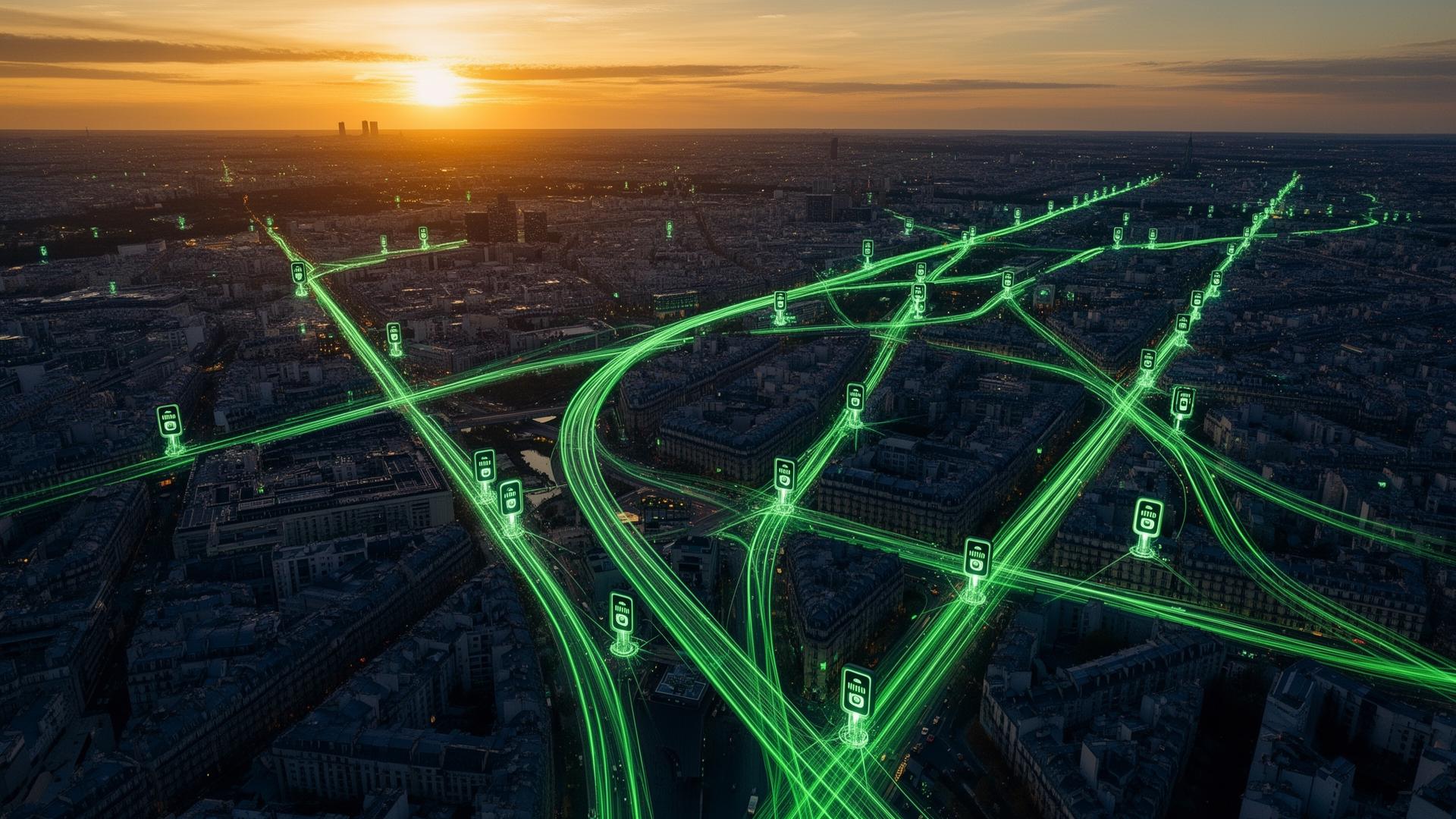 Réseau de bornes de recharge à travers la France